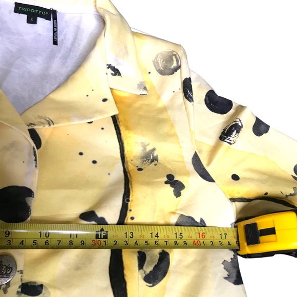 Tricotto Chic Yellow Artistic Print Floral Blazer - Picture 4 of 13